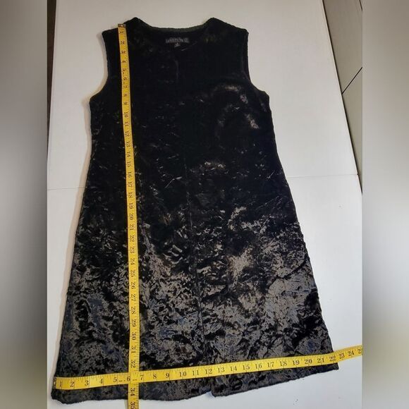 Lafayette 148 Black Velvety Faux Fur Duster Open Style Vest - Picture 12 of 12